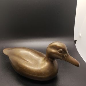 Vintage mcm brass duck